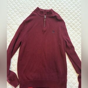 Chaps Men's Maroon Zip-Up Sweater